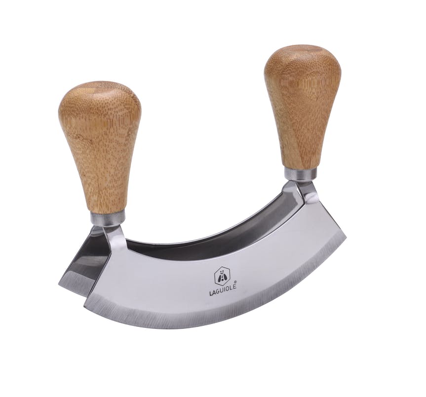 Kräuterschneideset bestehend aus Wiegemesser und Schneidebrett von Laguiole