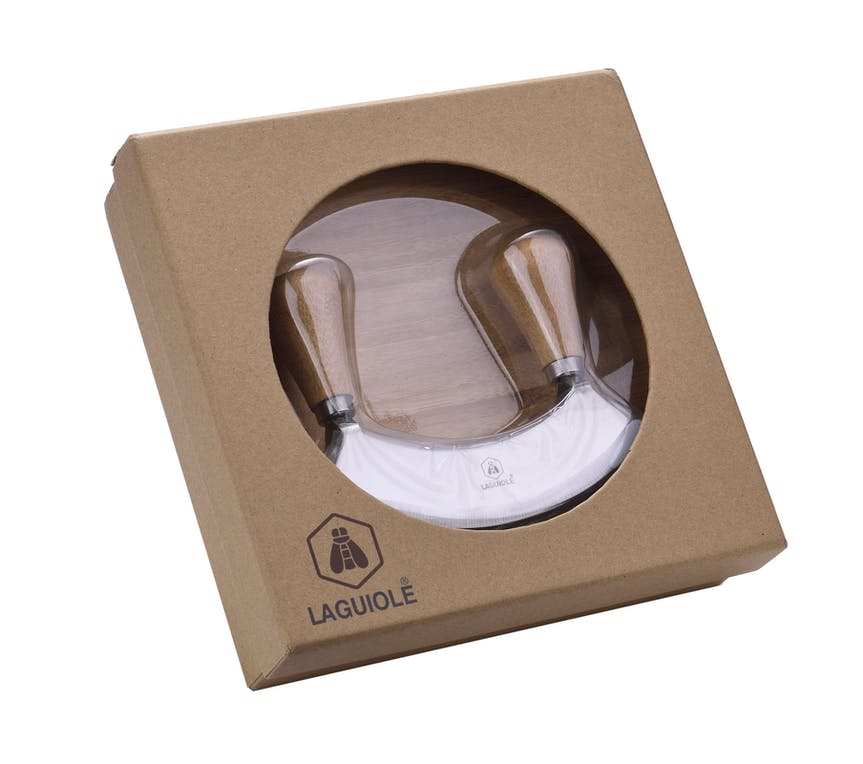 Kräuterschneideset bestehend aus Wiegemesser und Schneidebrett von Laguiole