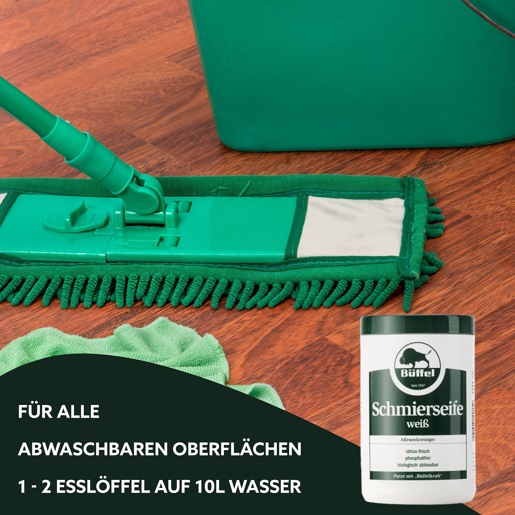 Büffel Schmierseife weiß 1000ml - Allzweckreiniger mit Citrusfrische