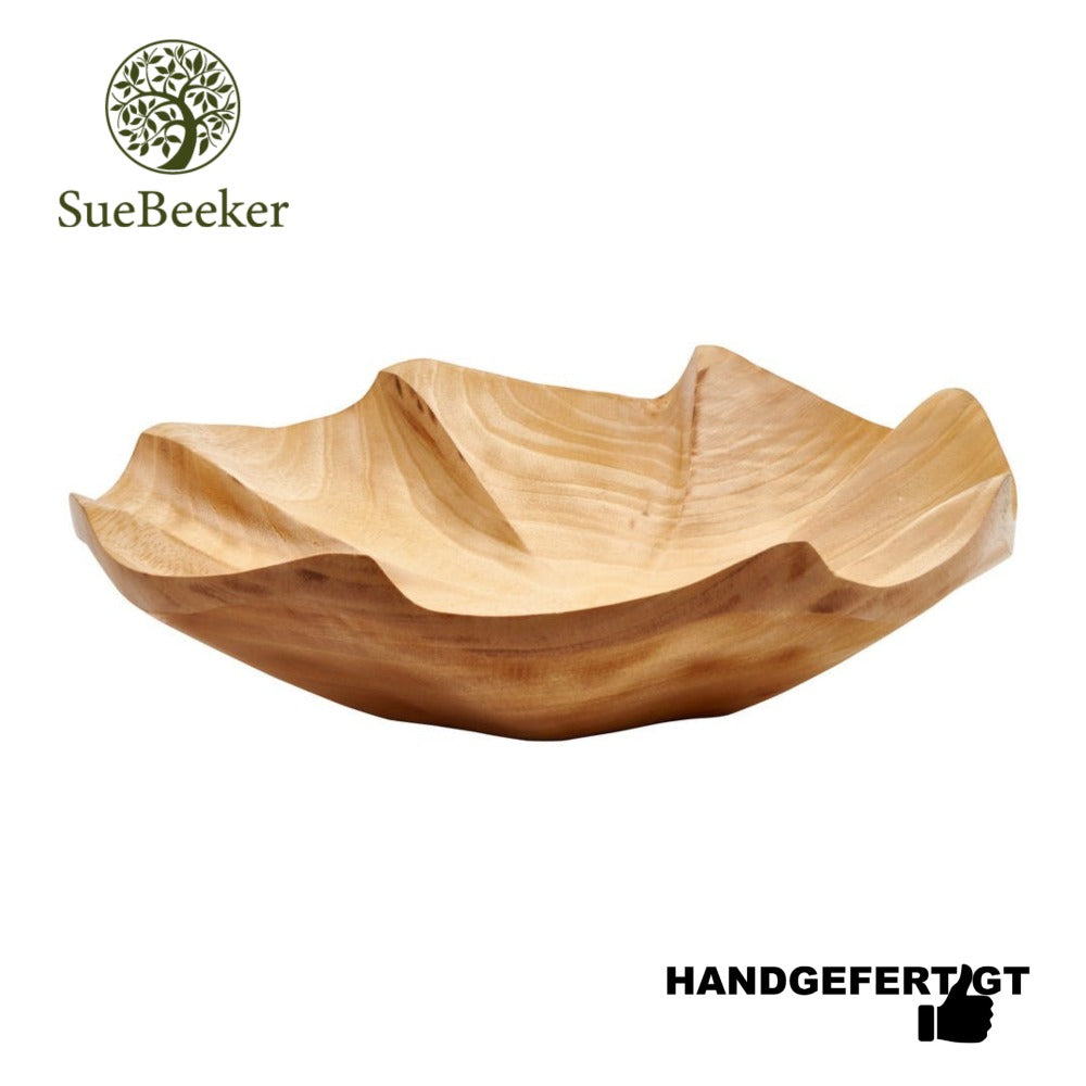 "Lotus leaf natur L" ökologisch nachhaltige und handgefertigte Holzschale - Obstschale - Salatschale von SueBeeker