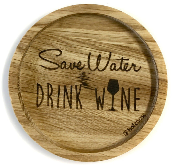 Untersetzer Motiv "Save Water" aus geöltem Eichenholz von Holzpost