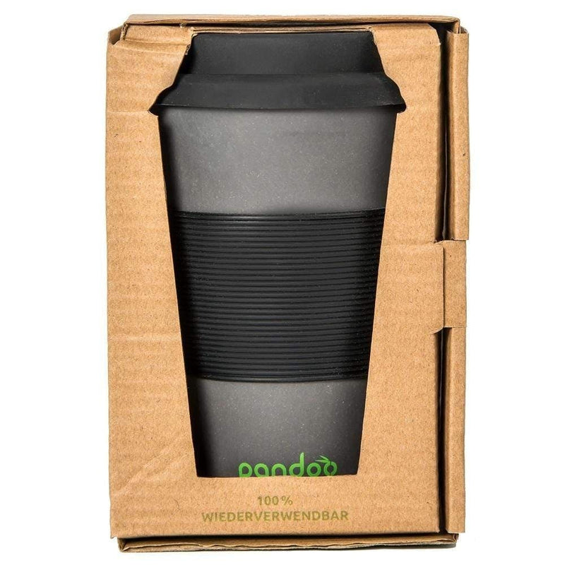 Mehrweg- Kaffebecher aus Bambus - mit Hitzeschutz aus Silikon und Deckel - Grün
