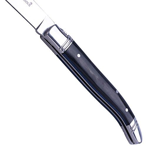 Laguiole klappbares Taschenmesser "Black Pakka Blue Line""