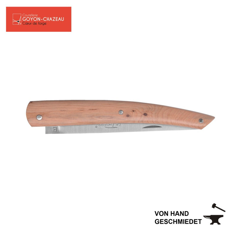 Taschenmesser klappbar 12cm  - handgeschmiedet - Le Thiers Plein von Goyon-Chazeau - Griff aus Wacholderholz